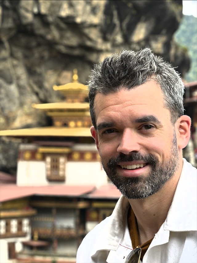 Nick Walker at Paro Taktsang monastery in Bhutan.